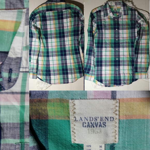 Lands' End Tops - Lands End Plaid Button Down Shirt-Size M